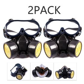 Chemical Dustproof Respirator Gas Face Mask Safety Filter Military Eye Goggle Dual Protection Filter (Color: 2PCS)