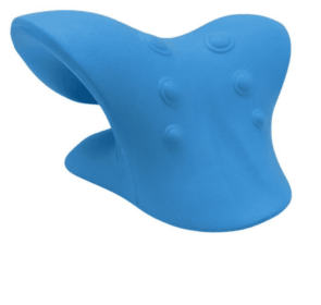 Multifunctional Manual Six-wheel Neck Massager Massage Relieve Roller Massage Tool (Color: Cshaped pillow blue)