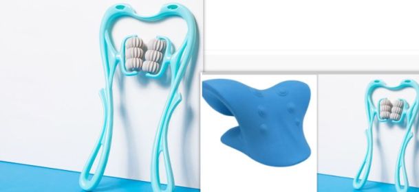 Multifunctional Manual Six-wheel Neck Massager Massage Relieve Roller Massage Tool (Color: Set3)